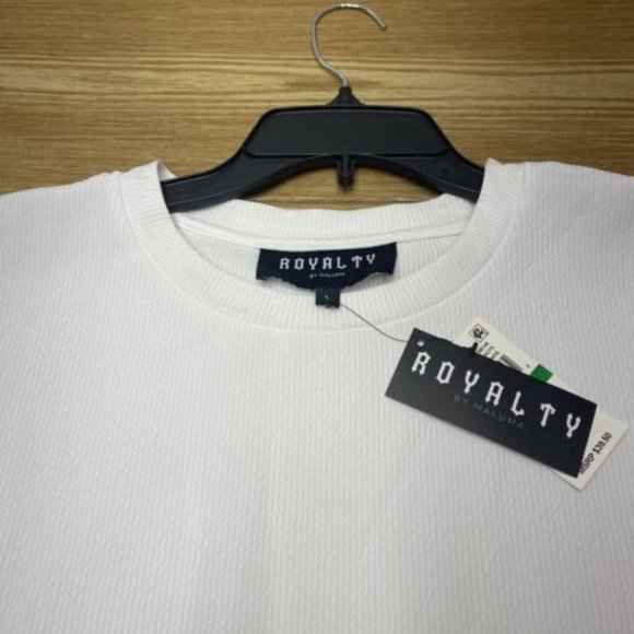 Mens White Ribbed T-Shirt - Picture 9 of 13